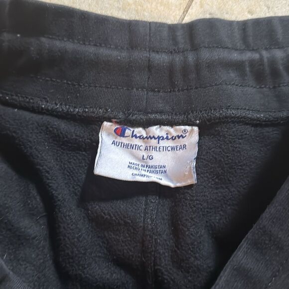 Champion Men’s Black Champion Sweatpant Joggers - Large - Pockets Drawstring - Picture 3 of 6